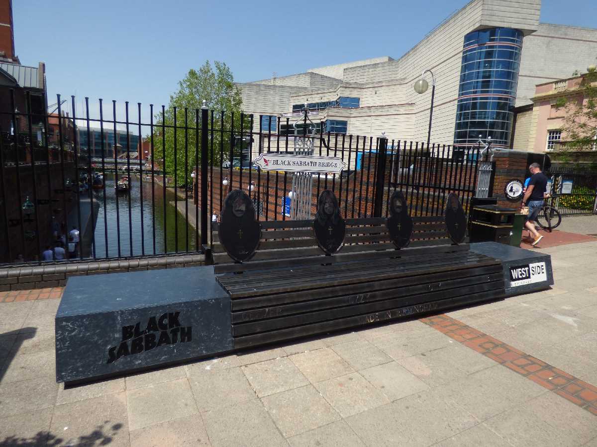 Black Sabbath Bench on Broad Street on the hottest day of the year so far!
